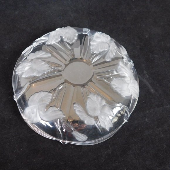Mikasa Home Beautiful Passion Flower 6.5 in Crystal Plate Set of 4 Original Box - Picture 5 of 11